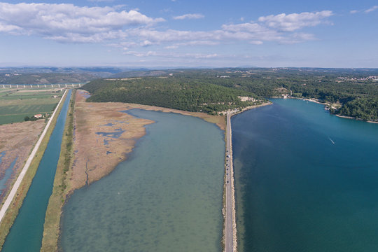 Adriatic sea Mirna river Antenal Tar Croatia Aerial Drone Photo