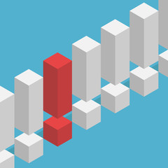 Obraz premium Unique red exclamation mark