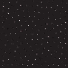 white lights. starry sky. black background. vector.