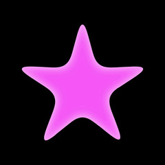 Obraz premium pink star. abstract starfish. black background. vector illustration.
