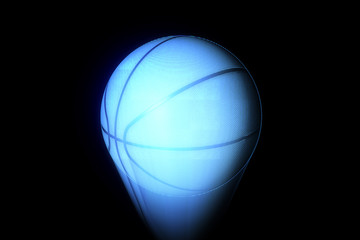 Basketball in futuristic Hologram Style. Nice 3D Render
