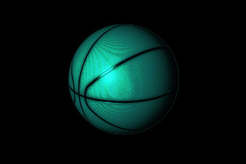 Basketball in futuristic Hologram Style. Nice 3D Render
