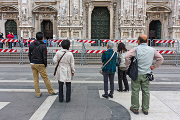 Milan, Piazza Duomo cordoned
