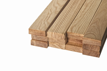 Timber. Pine boards on a white background.