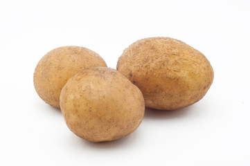 Quality of potatoes vinetta. Potatoes isolated on white backgrou