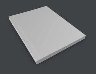 Magazine cover mock up on gray background.