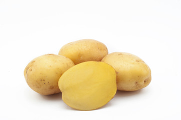 Potatoes isolated on white background