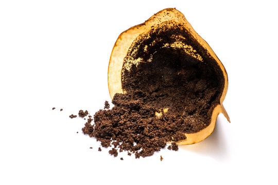 Kaffeesatz isoliert auf wei&szlig;