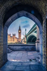 Foto op Canvas Unussual point of view at framed Westminster Palace in London © marcin jucha