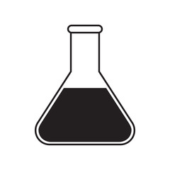 Simple flat conical flask icon, grayscale on white background - obrazy, fototapety, plakaty