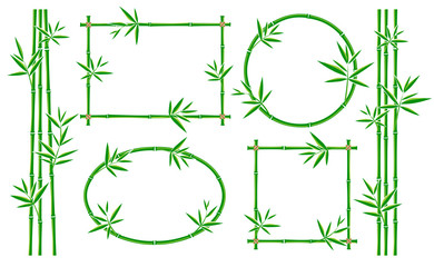 Bamboo frame collection set. Vector