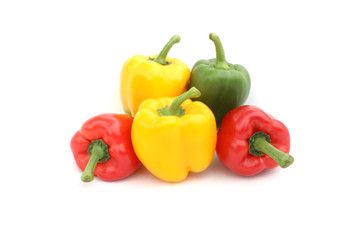 sweet peppers isolated on white background