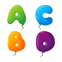 Balloon alphabet vector set.