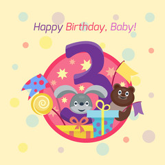 Obraz na płótnie Canvas Happy birthday badge vector icon.