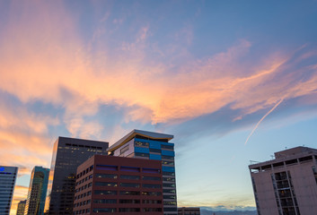 Downtown City Sunset