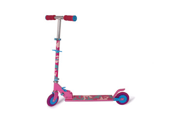 New pink scooter for the child (Clipping path)