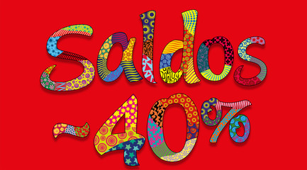 Saldos -40% 2021 rebajas promoción rojo labor de retazos Sales
