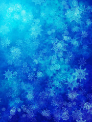 Fototapeta na wymiar Blue Background with Snowflakes