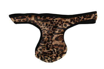 Military khaki men's thong isolated on a white background