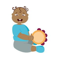 Baby smiling kid emotion vector illustration.