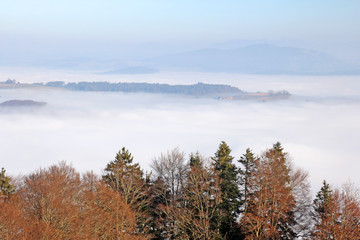 Nebelmeer, Längenberg, Alpen, Schweiz