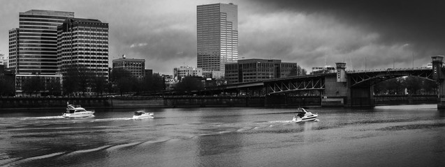 Boats on the Willamette River