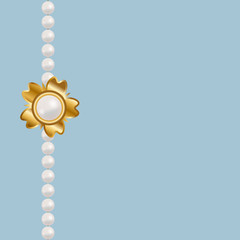 Pearl border with golden flower