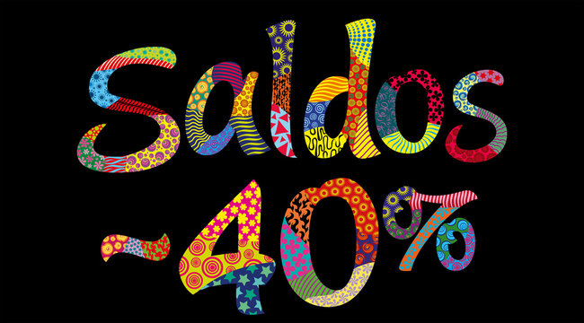 Saldos -40% 2021 rebajas promoci&oacute;n negro labor de retazos Sales