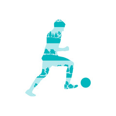 Football soccer player in action vector background illustration