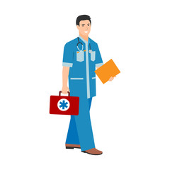 Family doctor character vector isolated