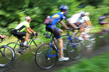 Racing bicycle, motion blur