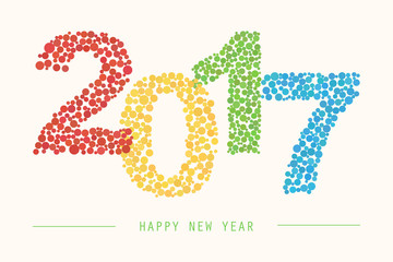 Happy New Year 2017 colorful greeting card for web and print.
