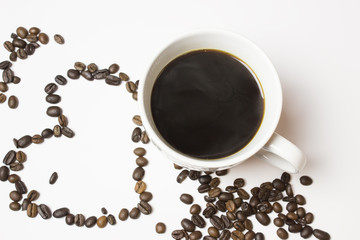 Coffee cap and beans