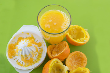 Glass of fresh squeezed orange juice