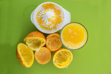 Glass of fresh squeezed orange juice