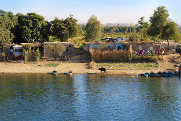 Poor Village on the Nile River, Egypt