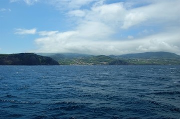 Fototapeta na wymiar Cidade da Horta vista do mar. Açores, Portugal