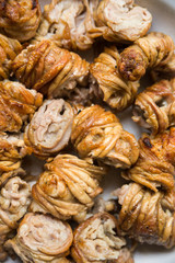 Cordula Sarda, roasted lamb offal, traditional food of Sardinia