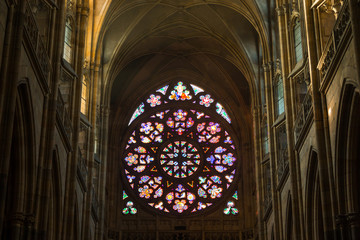 St. Vitus Cathedral in Hradcany, is the most famous church in Prague Castle