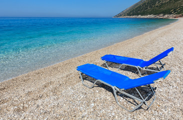 Summer morning beach.