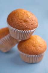 Fresh pastries on a light background closeup