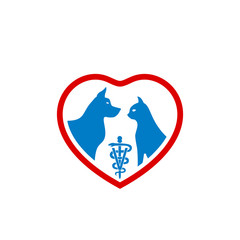 Pet care health logo design vector