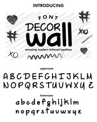 Typeface. Label. Decor Wall typeface, labels and different type designs