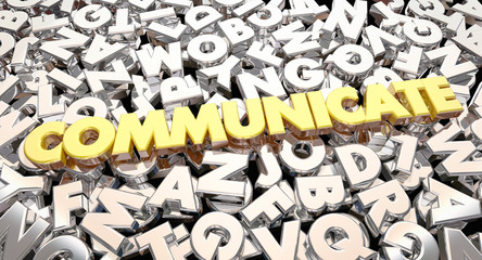 Communicate Word Letters Collage Share Ideas 3d Animation