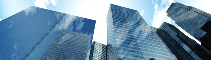 Skyscrapers view from below.
