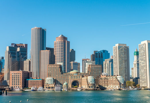 Boston skyline as seen from ferry
