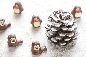 Chocolate candies in the shape of animals