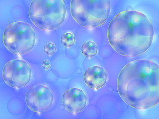 Abstract background with soap bubbles arranged in a spiral, vector illustration