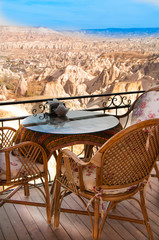 table in the cafe overlooking
