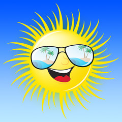 Summer Sun Smiling Shows Heat 3d Illustration